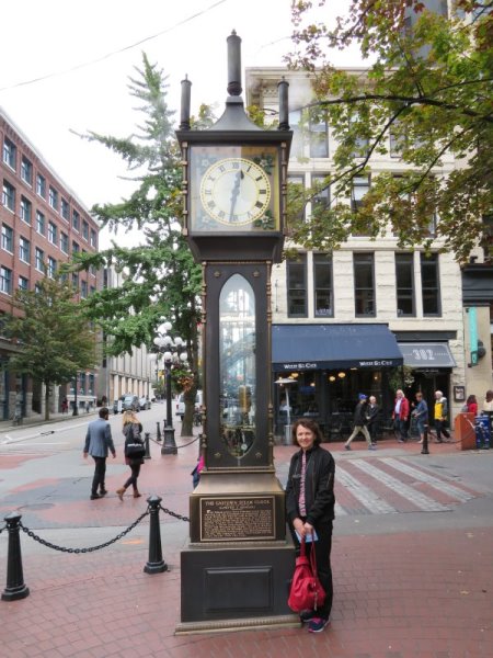 Historic Steam Clock. Therese loved it, it was warm to stand beside.